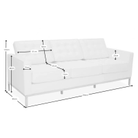 Venice 3-Seater Sofa in Italian Leather | Florence Knoll Inspired Design