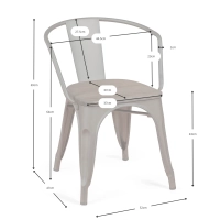 Sedia industriale Bistro Wood con poggia-bracia