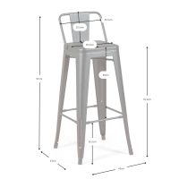 Industriell pall Bistro LB Wood Antique - Industriell pall
