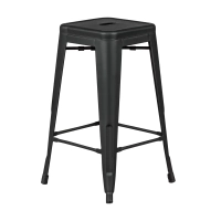 Stool industrial Bistro 66 cm | Steel stackable glossy or mat steel