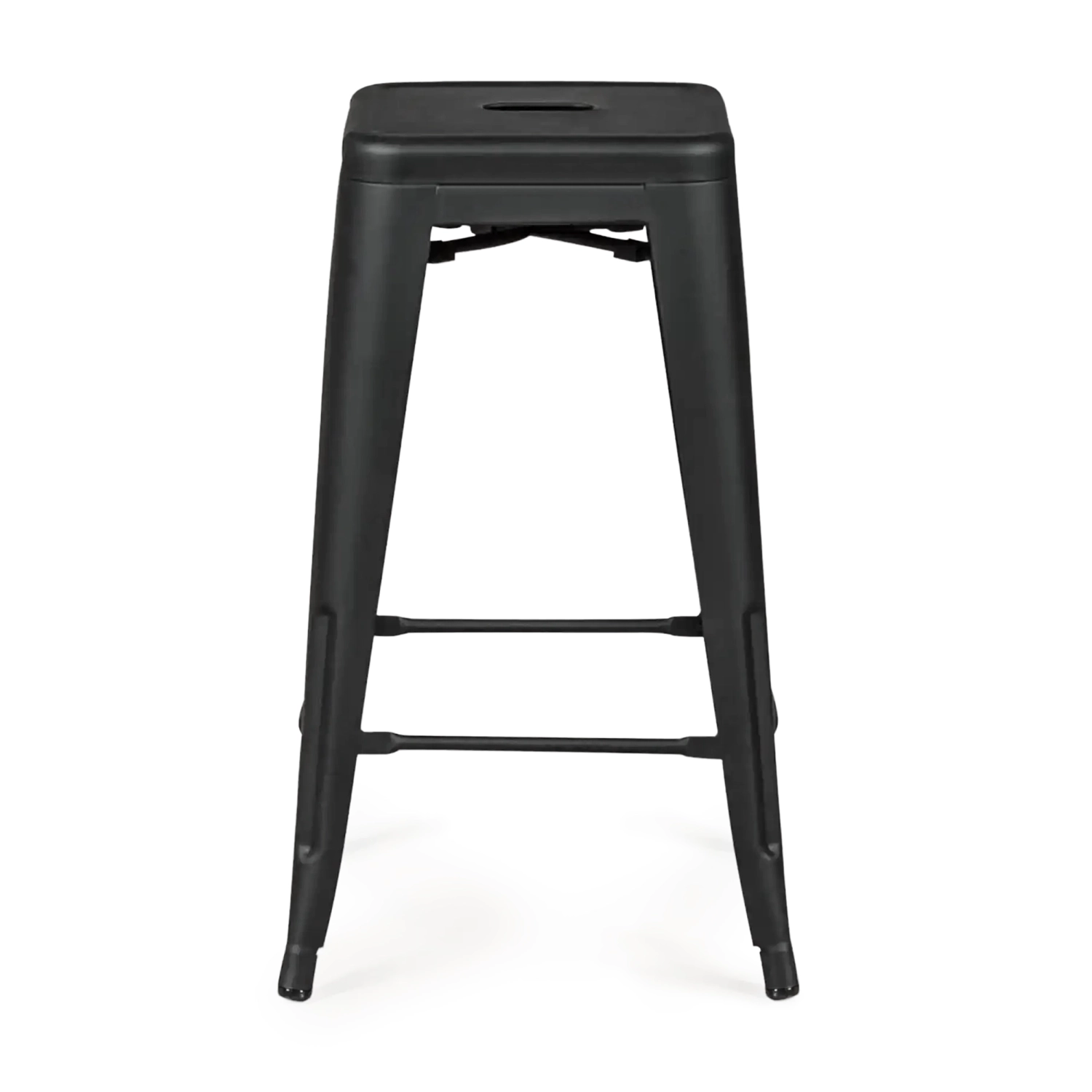 Sgabello Bistro industriale 66 cm | Acciaio impilabile lucido o opaco