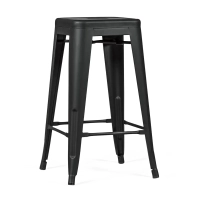 Tamborete industrial Bistro 66 cm | Aço empilhável brilhante ou mate