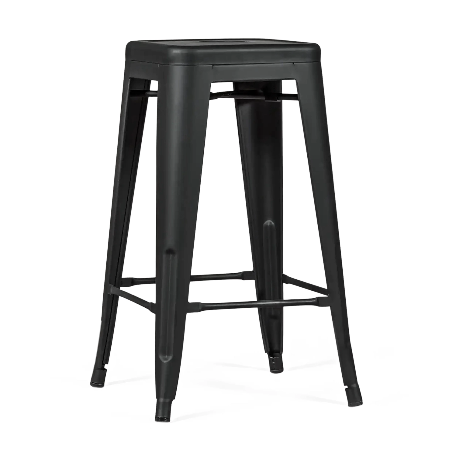 Barstoel industrieel Bistro 66 cm | staal stapelbaar glanzend of mat