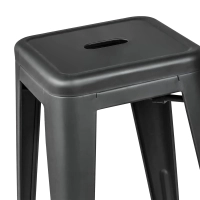 Hocker industriell Bistro 66 cm | Stahl stapelbar glänzend oder matt