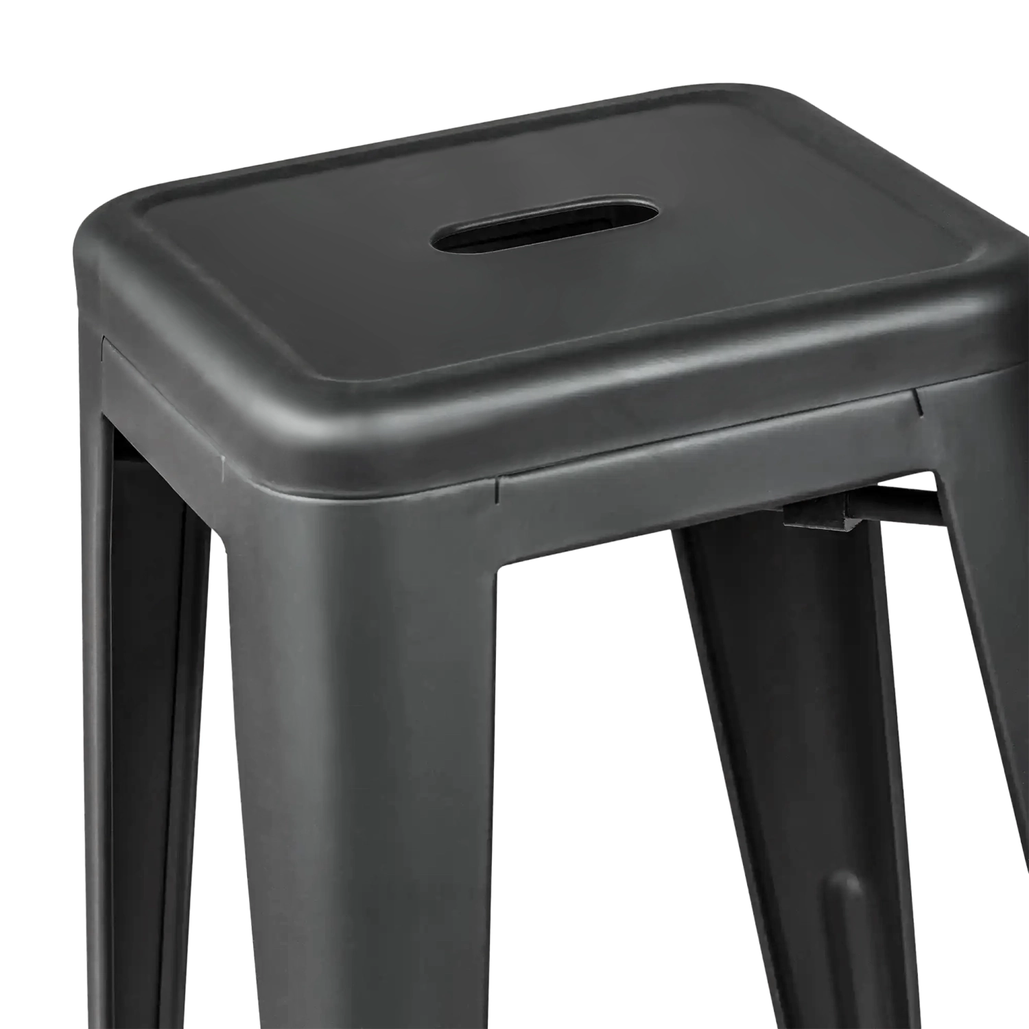 Barstoel industrieel Bistro 66 cm | staal stapelbaar glanzend of mat