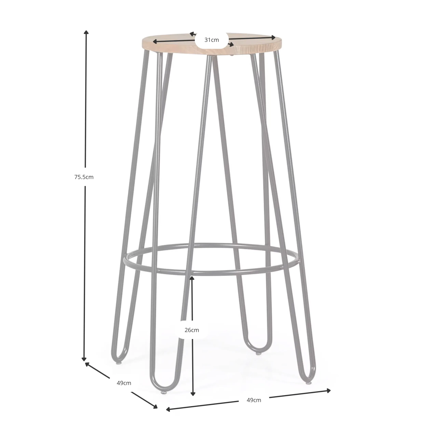Tabouret Lisbon Industrial - Le bar et l'hospitalité avec style et force