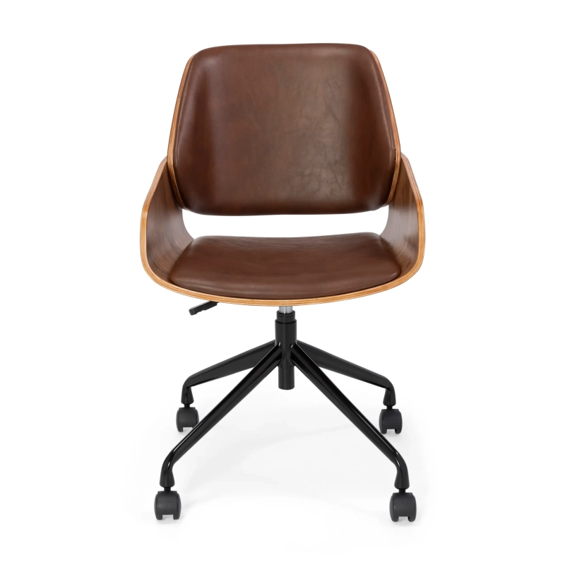 Fauteuil de bureau Cleveland Retro en simili cuir | Design vintage réglable