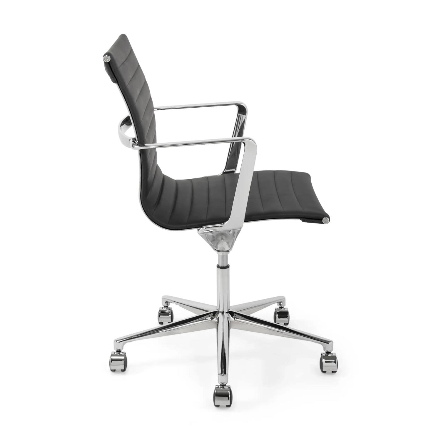 Fauteuil de bureau en cuir à dossier bas « Task Executive » | Fauteuil de bureau haut de gamme