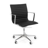 Fauteuil de bureau en cuir à dossier bas « Task Executive » | Fauteuil de bureau haut de gamme