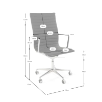 Fauteuil de bureau « Task Executive » à dossier haut en cuir | Fauteuil de bureau ergonomique haut de gamme