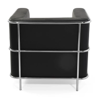 Fauteuil « Torino » en cuir italien | Structure en acier inoxydable