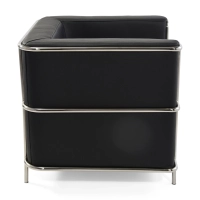 Fauteuil « Torino » en cuir italien | Structure en acier inoxydable
