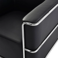 Fauteuil Torino en cuir italien | Structure en acier inoxydable