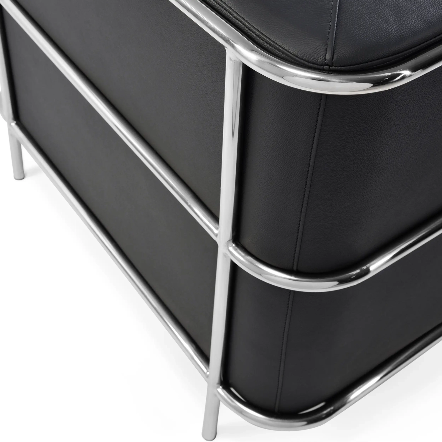 Fauteuil Torino en cuir italien | Structure en acier inoxydable