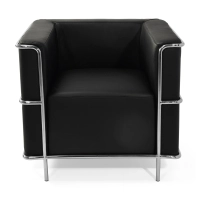 Fauteuil Torino en cuir italien | Structure en acier inoxydable