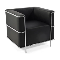Fauteuil Torino en cuir italien | Structure en acier inoxydable