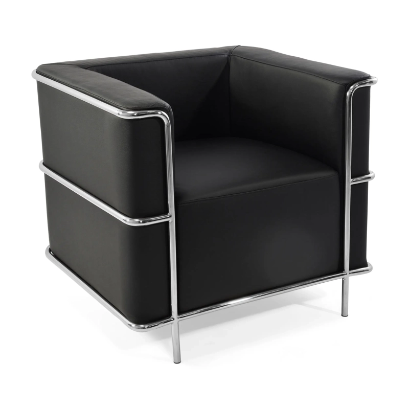 Fauteuil Torino en cuir italien | Structure en acier inoxydable