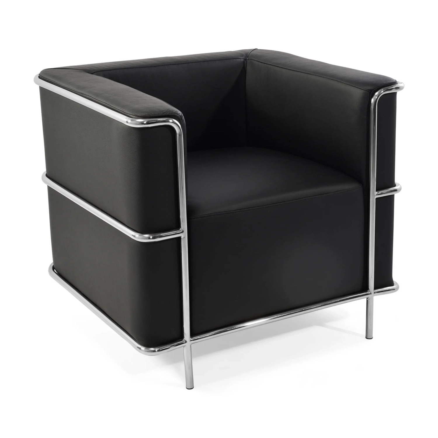 Fauteuil « Torino » en cuir italien | Structure en acier inoxydable