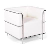 Fauteuil Torino en cuir italien | Structure en acier inoxydable
