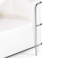 Fauteuil « Torino » en cuir italien | Structure en acier inoxydable