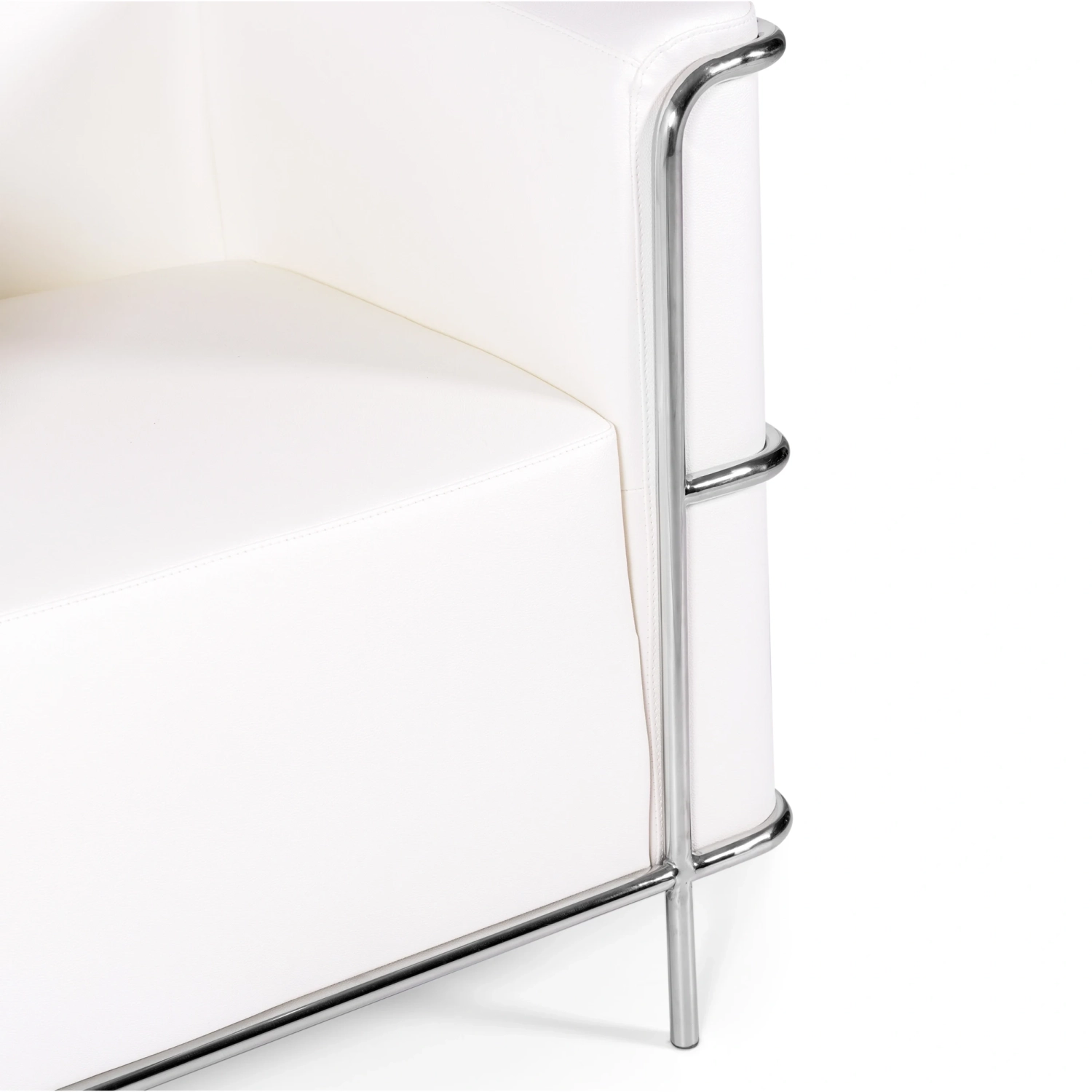 Fauteuil « Torino » en cuir italien | Structure en acier inoxydable