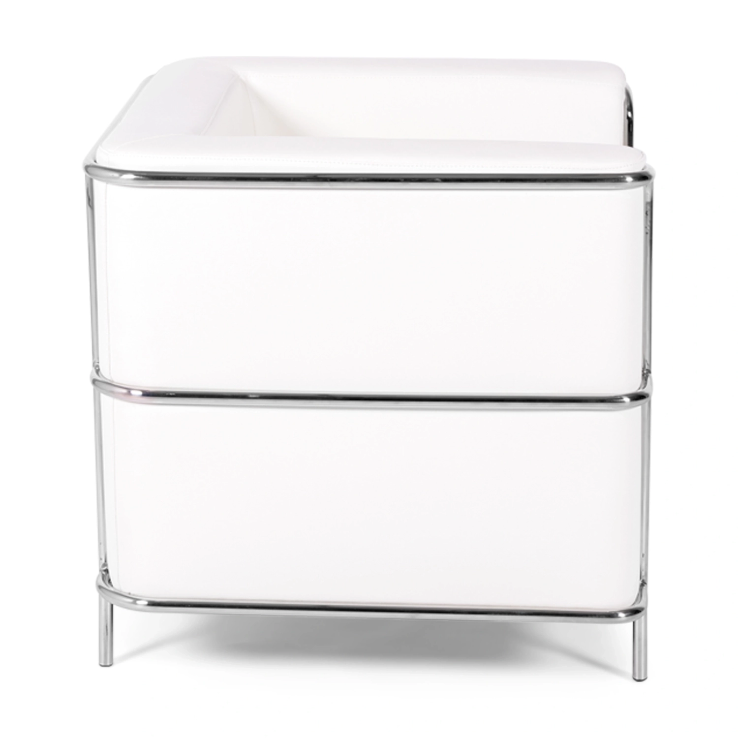 Fauteuil « Torino » en cuir italien | Structure en acier inoxydable