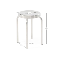 Tabouret bas Delaware en acier inoxydable, 45 cm | Tabouret design moderne