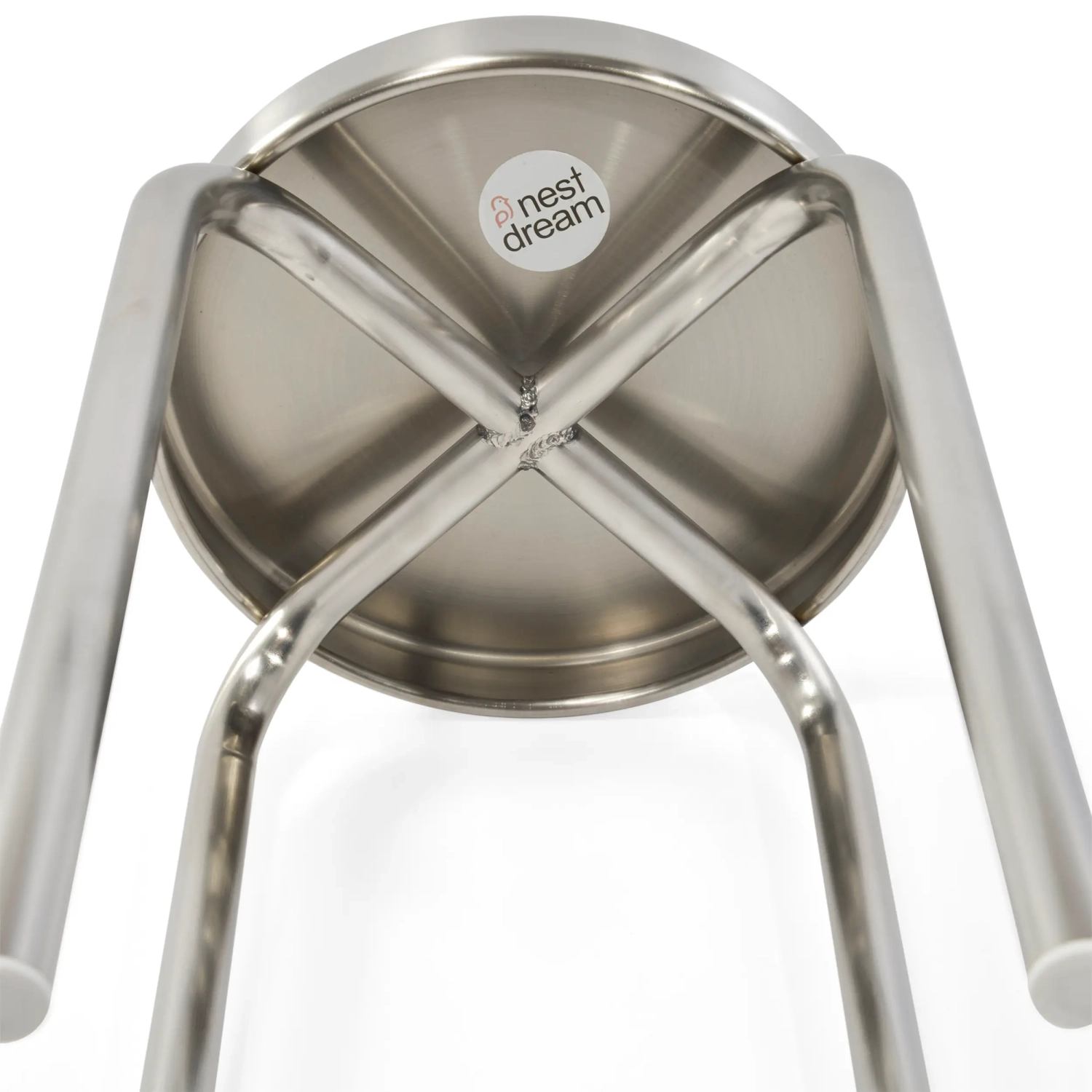 Tabouret bas Delaware en acier inoxydable, 45 cm | Tabouret design moderne