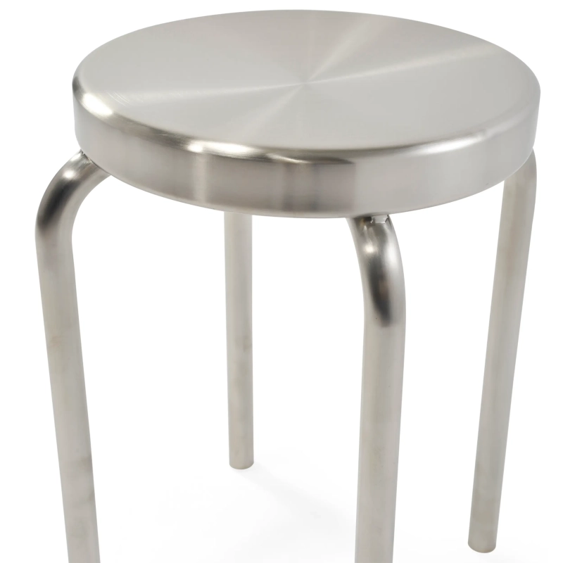 Tabouret bas Delaware en acier inoxydable, 45 cm | Tabouret design moderne