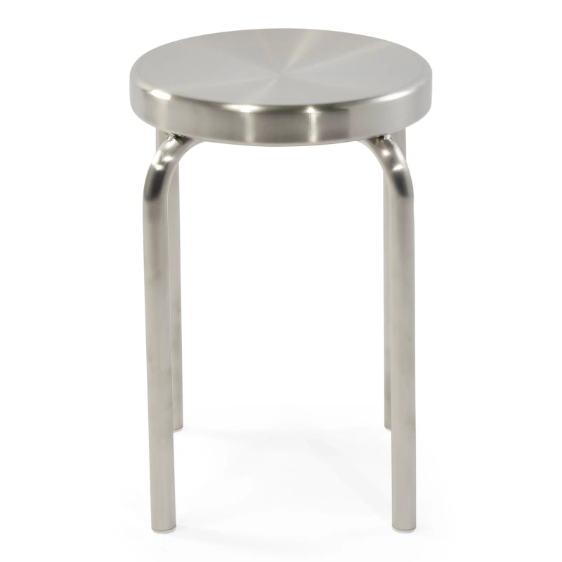 Tabouret bas Delaware en acier inoxydable, 45 cm | Tabouret design moderne