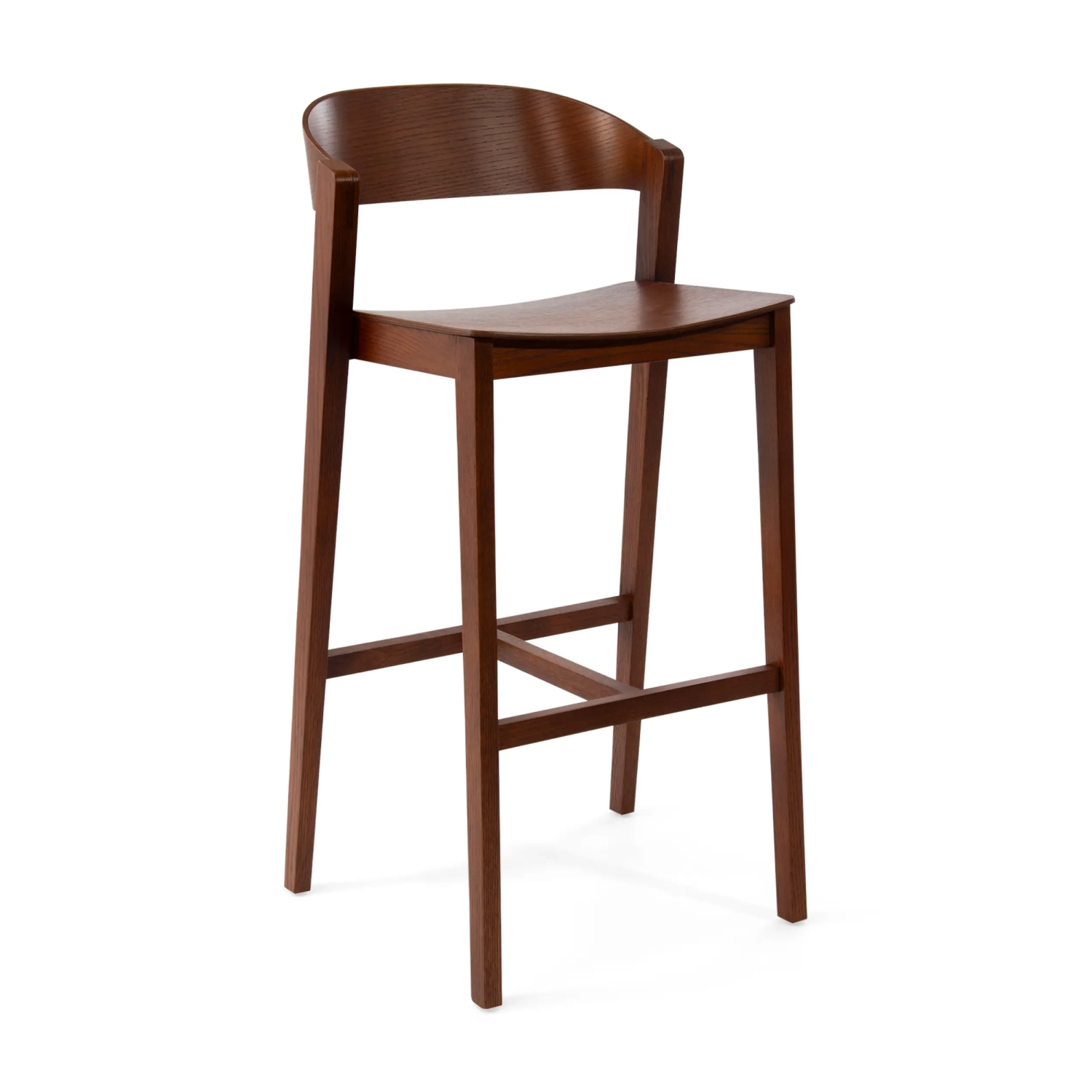 Soho Tabouret de bar scandinave 76 cm | Bois de chêne ou de noyer