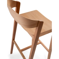 Soho Tabouret de bar scandinave 76 cm | Bois de chêne ou de noyer