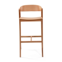 Soho Tabouret de bar scandinave 76 cm | Bois de chêne ou de noyer