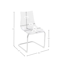 Chaise design transparente Dresden | Polycarbonate et acier chromé