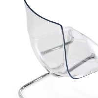 Chaise design transparente Dresden | Polycarbonate et acier chromé