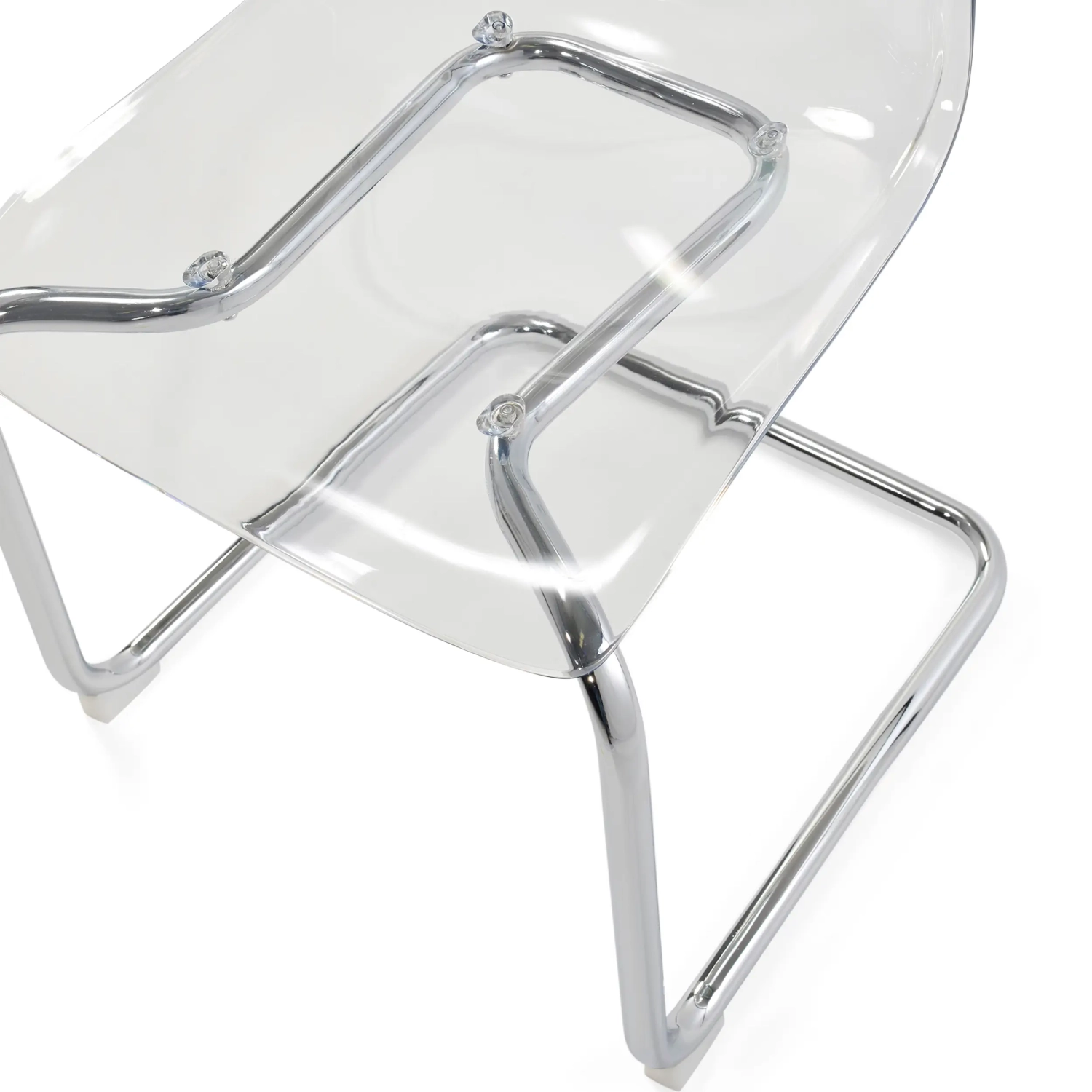 Chaise design transparente Dresden | Polycarbonate et acier chromé