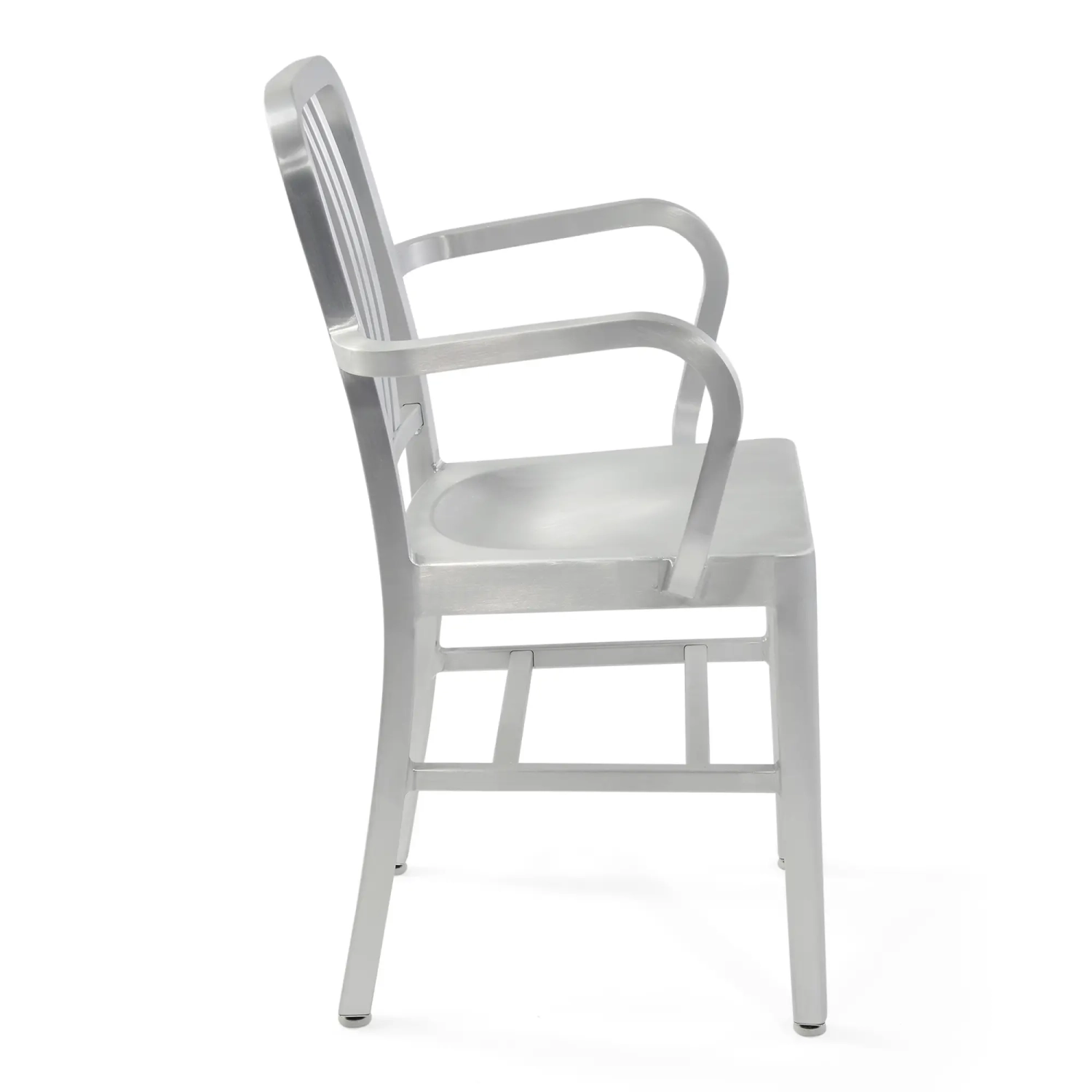 Chaise industrielle en aluminium Navi Army avec accoudoirs | Pour l'intérieur et l'extérieur