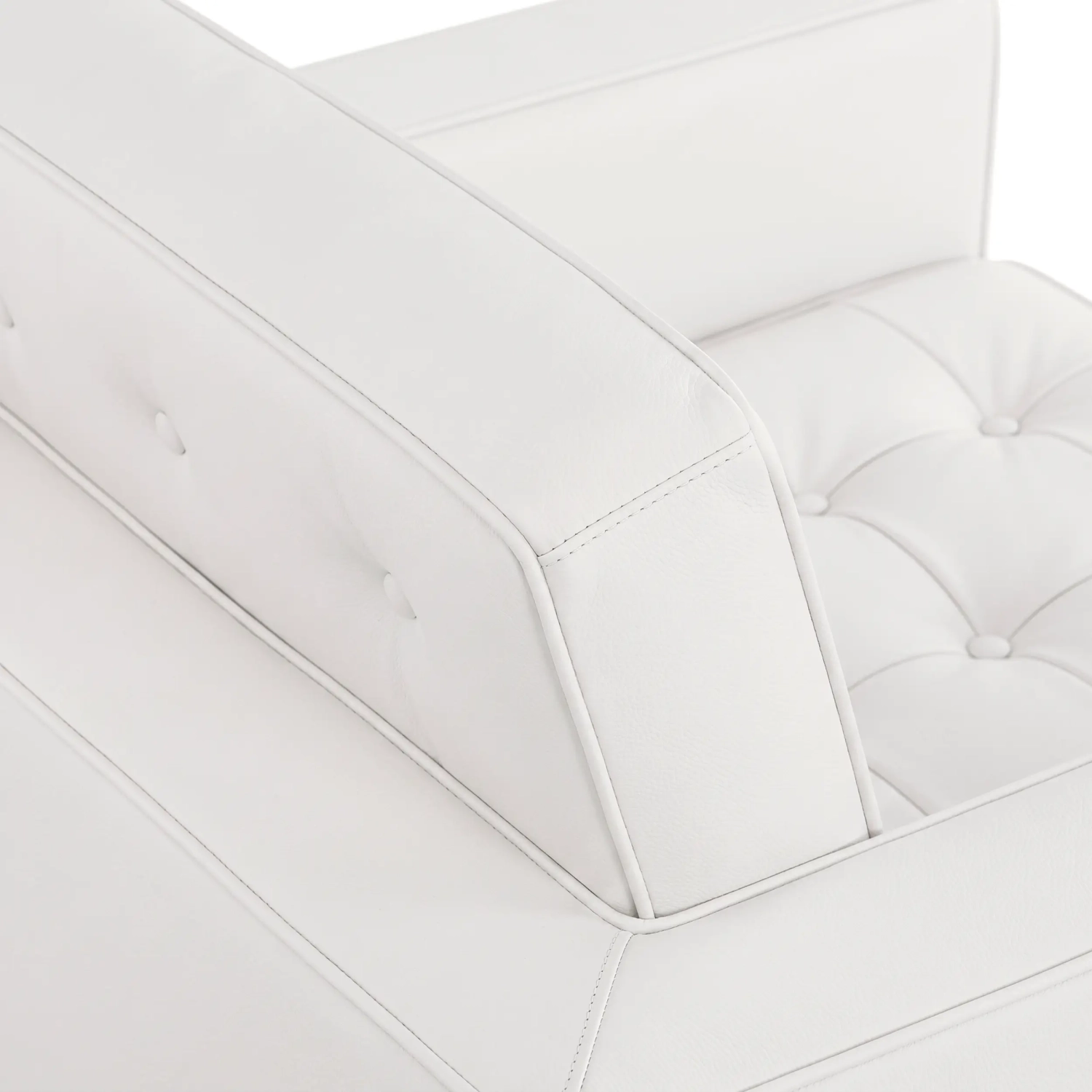 Canapé monoplace Venice en cuir véritable Florence Knoll Inspired Design