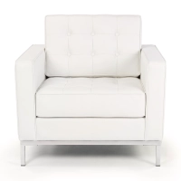 Canapé monoplace Venice en cuir véritable Florence Knoll Inspired Design
