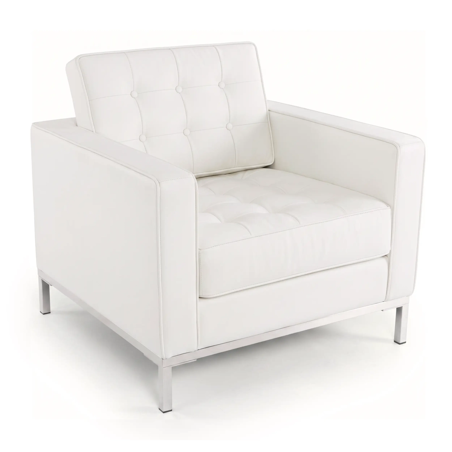 Canapé monoplace Venice en cuir véritable Florence Knoll Inspired Design