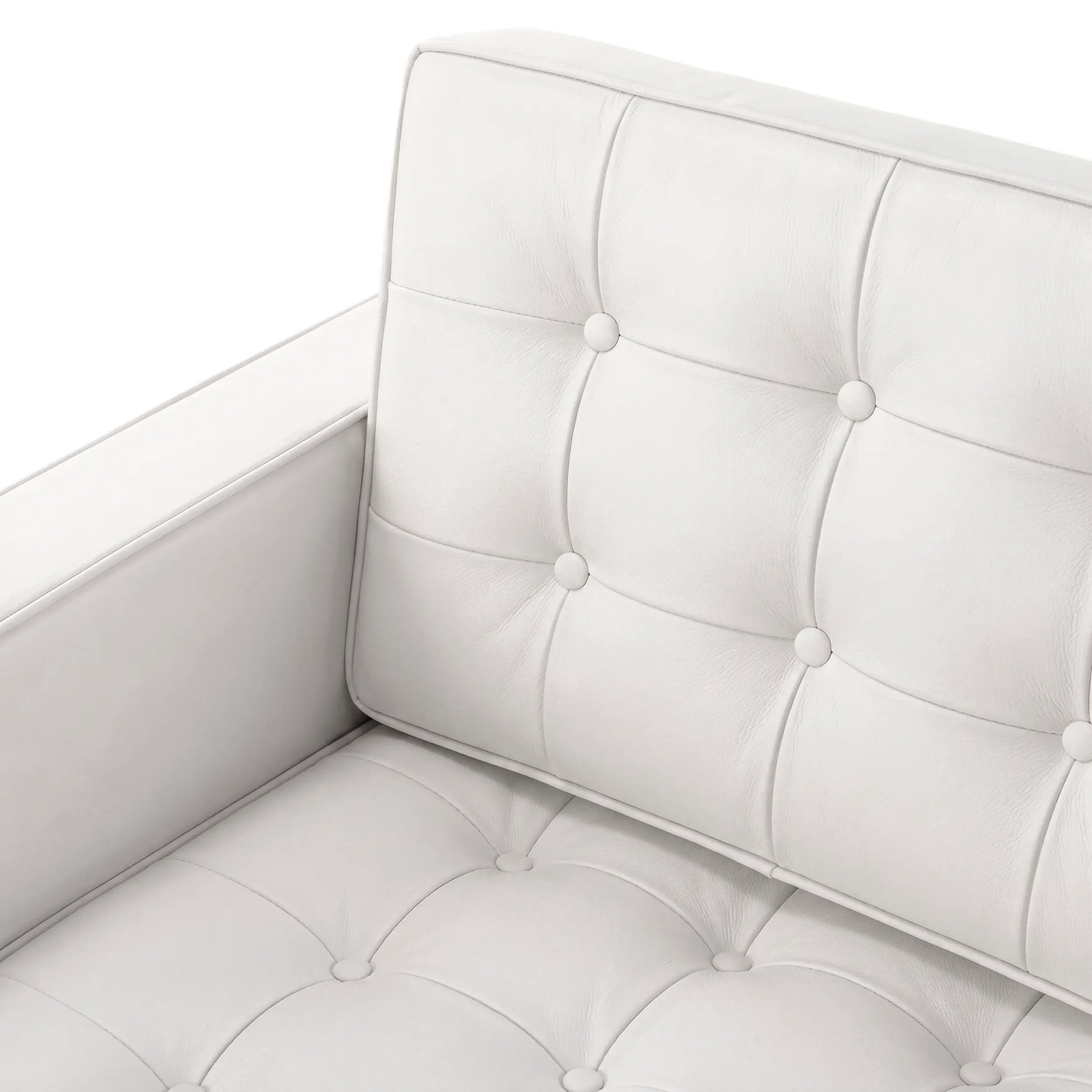 Canapé monoplace Venice en cuir véritable Florence Knoll Inspired Design