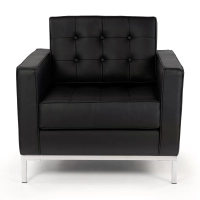 Canapé monoplace Venice en cuir véritable Florence Knoll Inspired Design