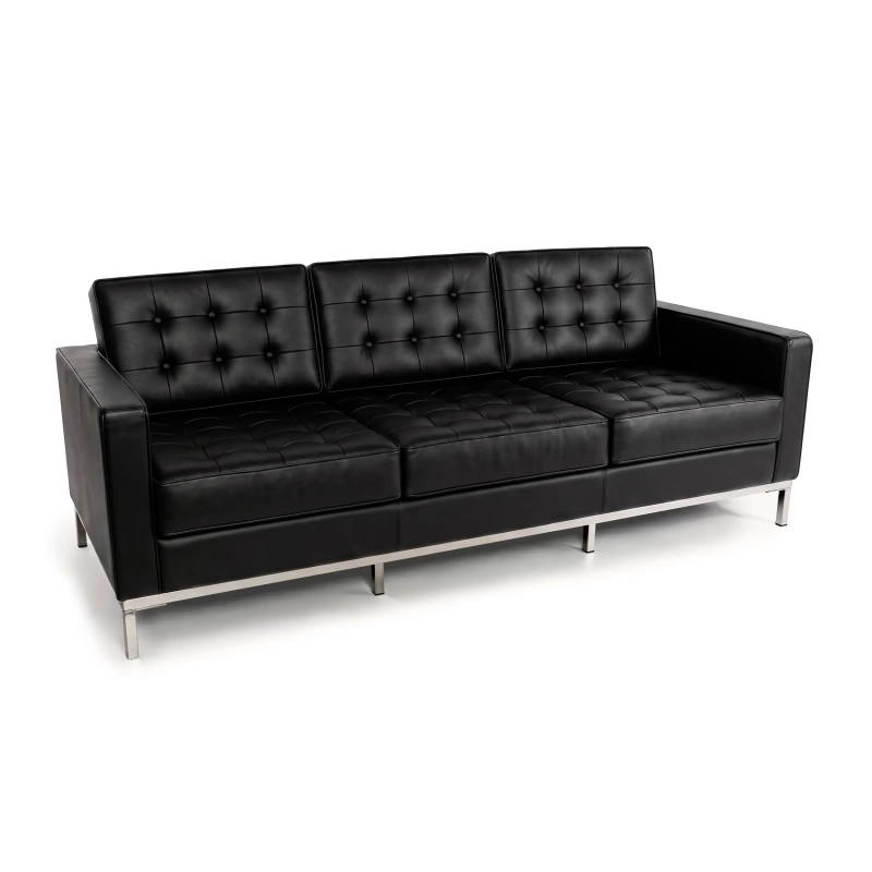 Venice canapé 3 places en cuir italien Florence Knoll Inspired Design
