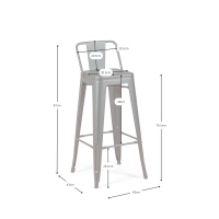 Lot de 4 tabourets de bar industriels « Bistro », hauteur 76 cm - Mueble Design