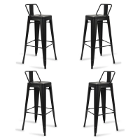 Lot de 4 tabourets de bar industriels « Bistro », hauteur 76 cm - Mueble Design