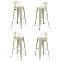 Lot de 4 tabourets de bar industriels « Bistro », hauteur 76 cm - Mueble Design