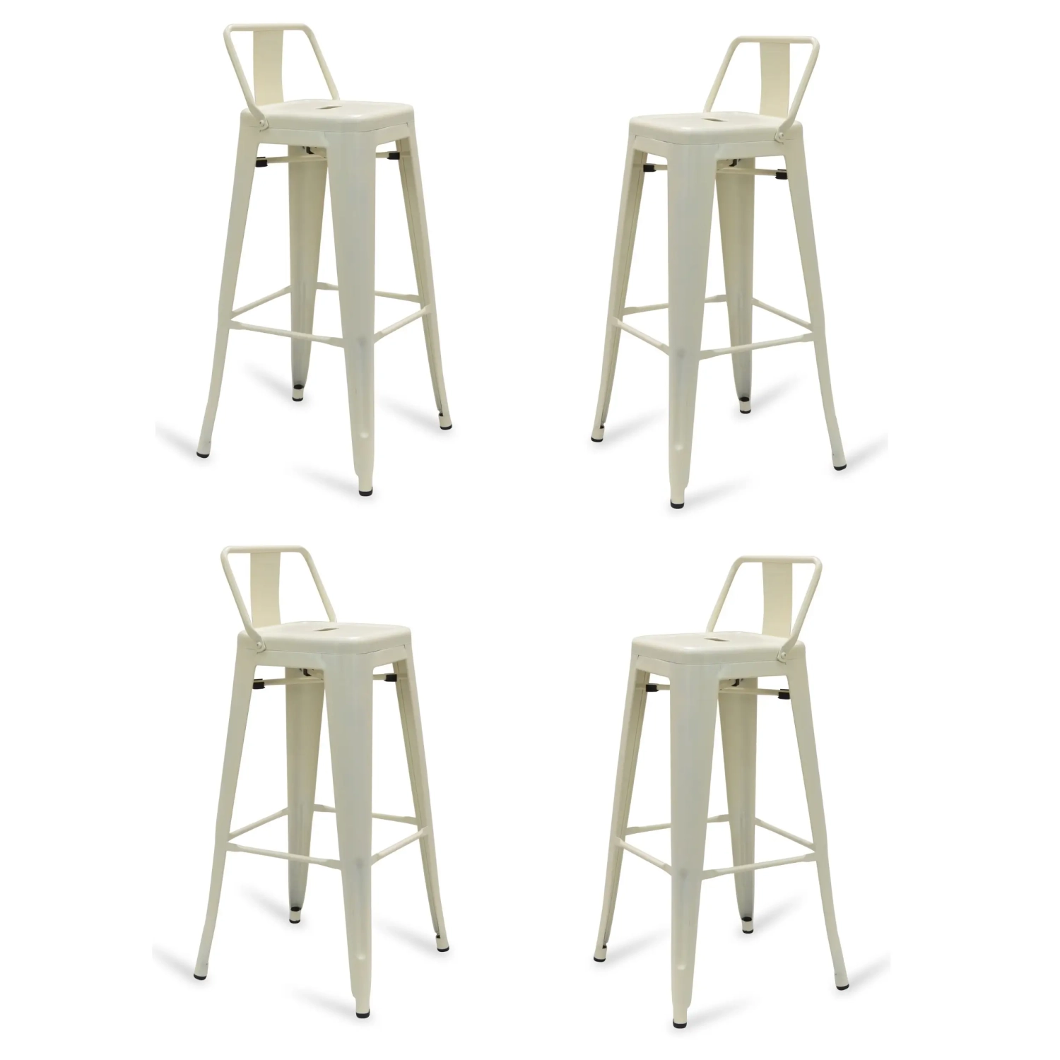 Lot de 4 tabourets de bar industriels « Bistro », hauteur 76 cm - Mueble Design