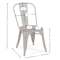 Bistro Chaise industrielle en bois, style antique - Chaises et tabourets industriels