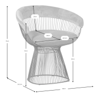 Chaise Albert rembourrée - Chaises en velours - Meubles Concept