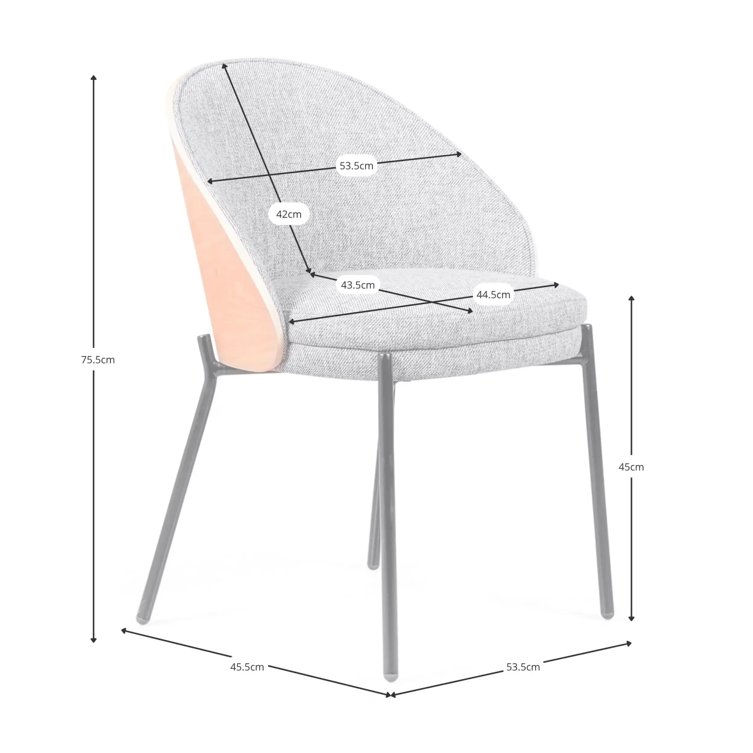 Chaise Earth nordique avec coussin en coton – Meubles Concept